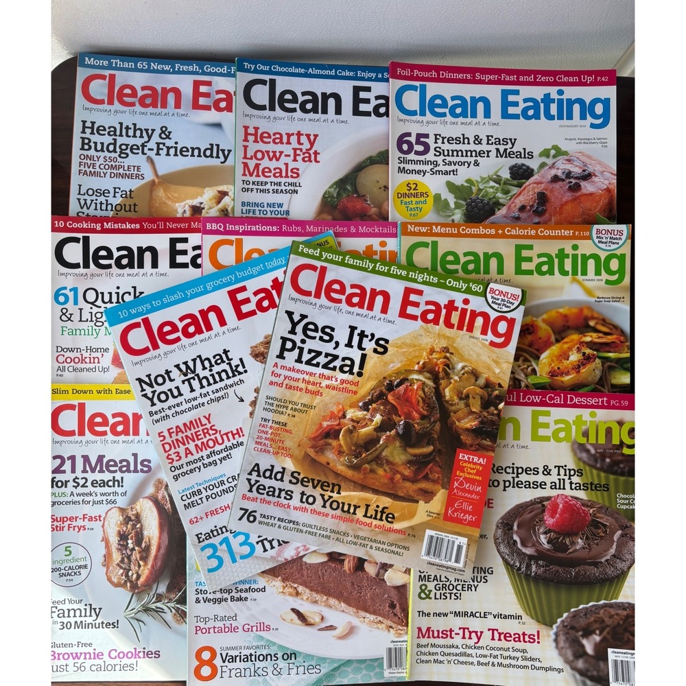 Clean Eating Magazine Lot of 11 Healthy Recipe Cooking Guides 2008-2011